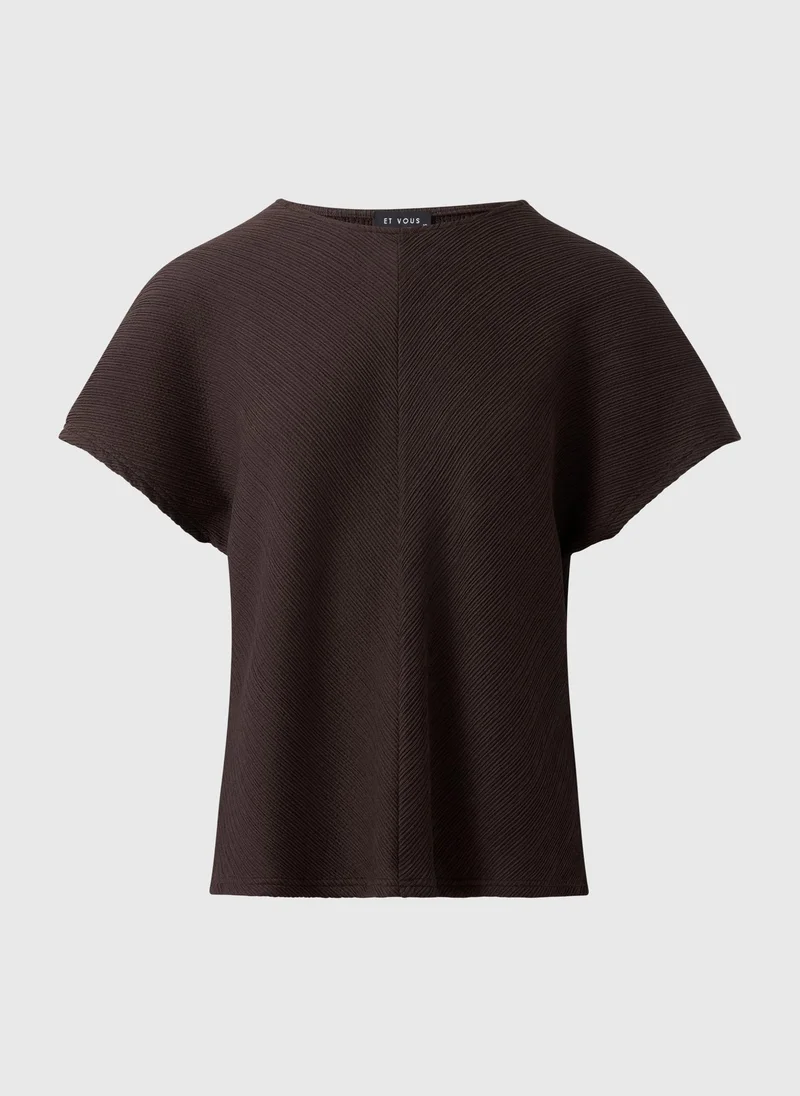 Matalan Et Vous Brown Plisse Co Ord Top