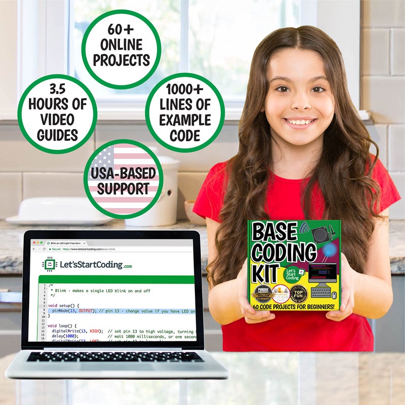 Let's Start Coding Base Kit Computer Coding Game for Kids 8-12+ and Teens to Learn Code & Electronics. Great STEM Gift for Boys & Girls for Real C++ Coding with Over 60 Projects Included. - Image 2