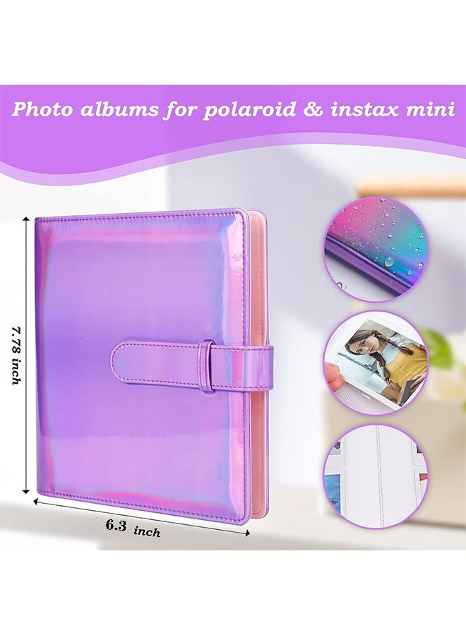 Hihonor 256 Pockets Mini Photo Album for Fujifilm Instax Mini 12 11 9 40 99 90 8 7 Evo LiPlay,Compatible with Polaroid Snap/PIC-300/Z2300 Cameras & Zip Instant Printer, Kodak 2X3 Film(Magic Purple) - Image 3