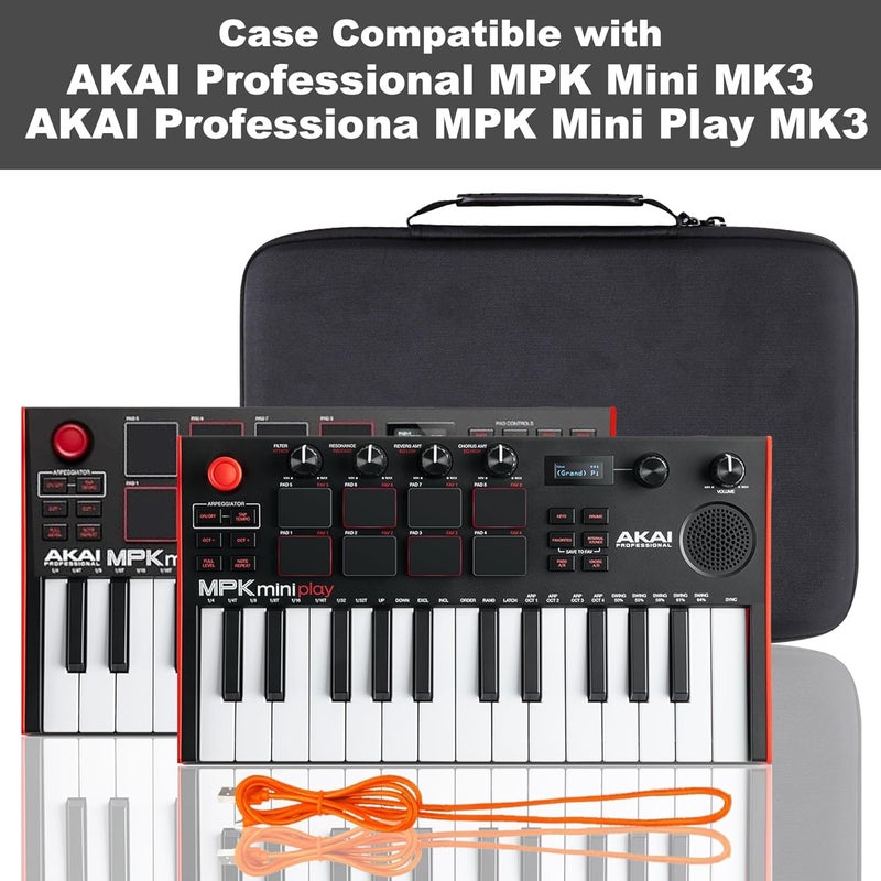 كو2كريا حقيبة واقية صلبة من للأكورديون AKAI Professional MPK Mini Plus مزودة بـ 37 مفتاحًا USB MIDI (الحقيبة فقط، لا تشمل المعدات) - Image 3