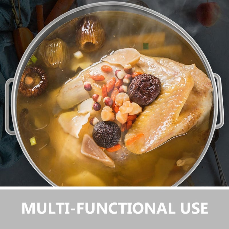 Stainless Steel Soup Bucket with Lid 25cm X 25cm Large Covered Boiling Stockpot 201 Stainless Steel Seafood Cooking Pot for Kitchen and Home Use - Image 5