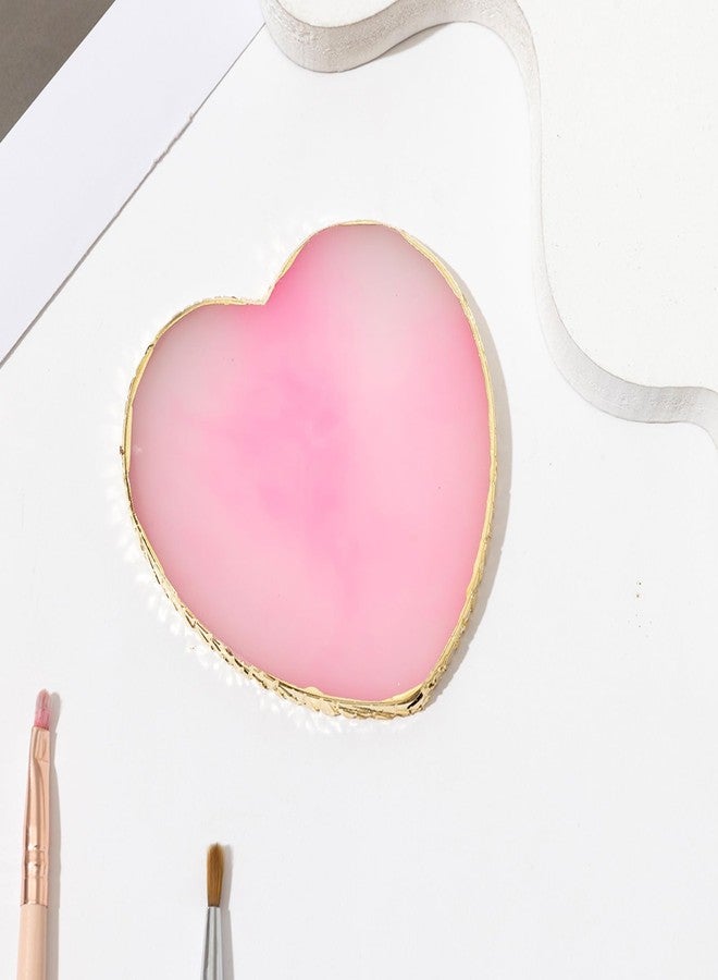 Waldd 2 Pcs Resin Nail Art Palette Nail Polish Palette with Spatula Nail Pallet for Nail Art Nail Polish Mixing Plate (Gray and pink) - Image 5