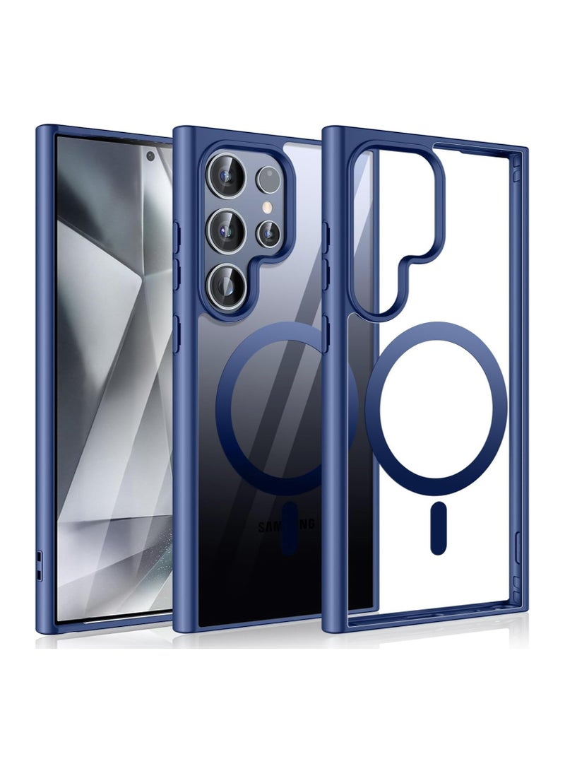 Denx Magnetic Case for Samsung S24 Ultra, Compatible with MagSafe, Plating Luxury Cover, Clear Soft TPU Shockproof Protective Phone Case, Compatible with Samsung S24 Ultra (Navy Blue) - Image 1