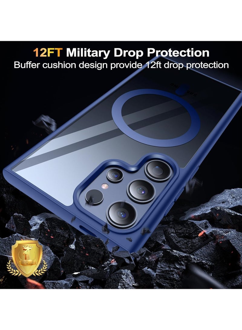 Denx Magnetic Case for Samsung S24 Ultra, Compatible with MagSafe, Plating Luxury Cover, Clear Soft TPU Shockproof Protective Phone Case, Compatible with Samsung S24 Ultra (Navy Blue) - Image 4