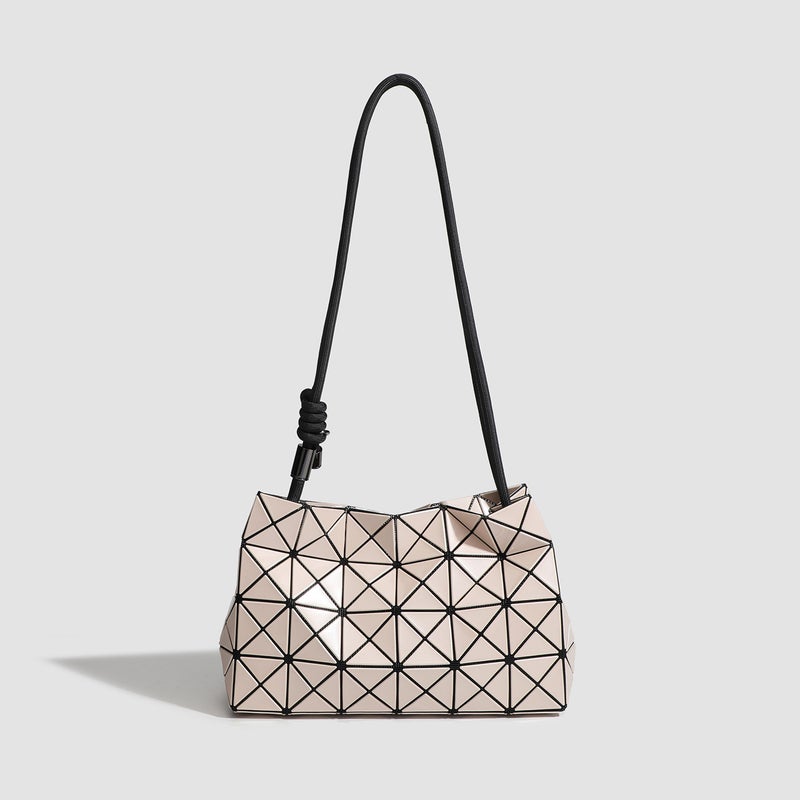 Japanese Style Small Square Rotten Bag Geometric Rhombic Drawstring Bag Fashionable Simple Shoulder Crossbody Handbag For Women - Image 2