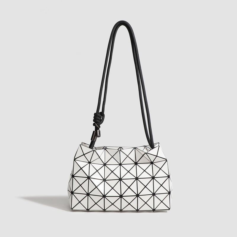 Japanese Style Small Square Rotten Bag Geometric Rhombic Drawstring Bag Fashionable Simple Shoulder Crossbody Handbag For Women - Image 1