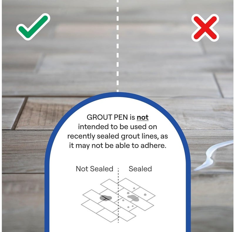Rainbow Chalk Markers Limited قلم تجديد الفواصل العاجي رينبو 5 مم للبلاط – قلم إصلاح وتلوين الفواصل مقاوم للماء والعفن لتجديد فواصل بلاط الحمام والمطبخ والأرضيات والجدران بلون عاجي - Image 5
