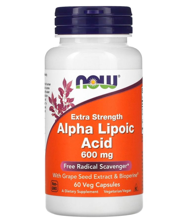 now Alpha Lipoic Acid 600 mg 60 Veg Capsules