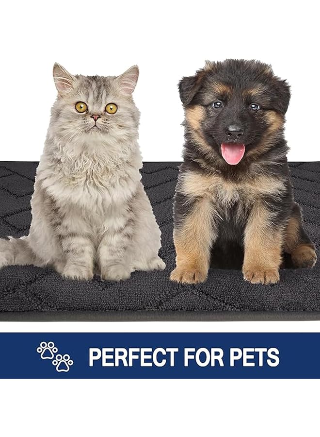erorex Dirt Trapper Indoor Door Mat Machine Washable Entrance Rug Super Absorbent Dog Doormat Non Slip Inside Floor Mat For Entryway Muddy Shoes And Paws Style2 - Image 3