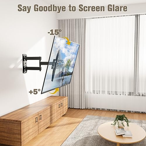 Mounting Dream حامل تلفاز Mounting Dream للحائط مع دوران وإمالة لمعظم تلفزيونات 26-55 بوصة، تصميم مركزي مثالي، حامل تلفاز كامل الحركة مع مفصلات، حتى VESA 400x400mm، 60 رطل، MD2377 - Image 3