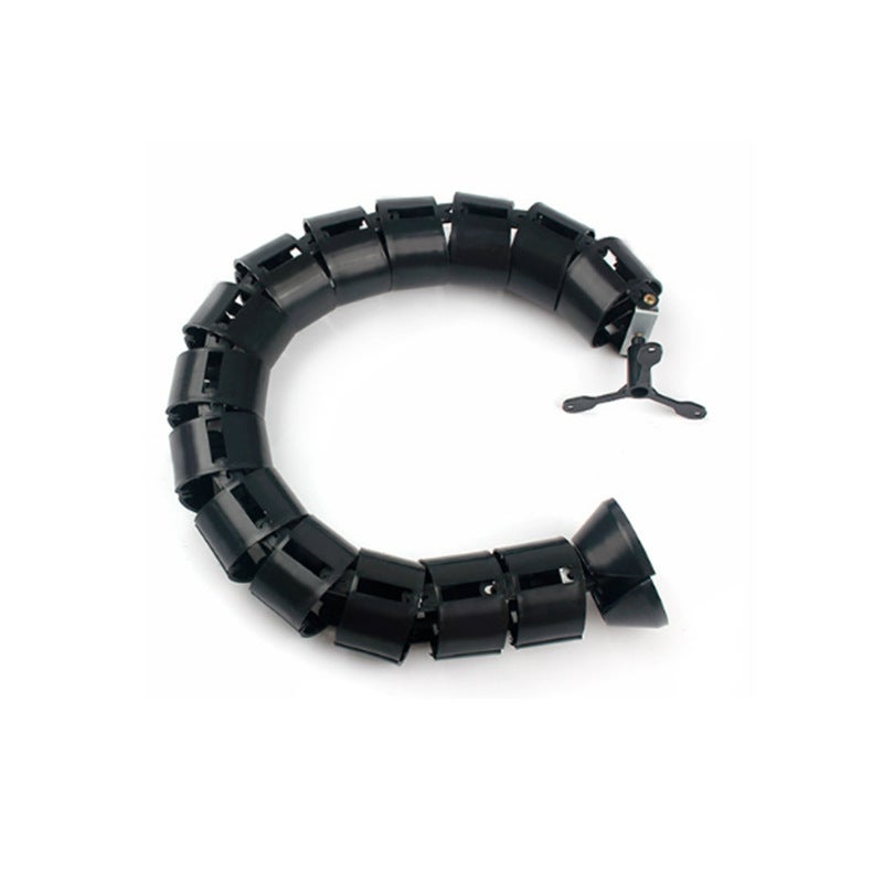 Office Desk Cable Management Snake Tube Round Black Round Black