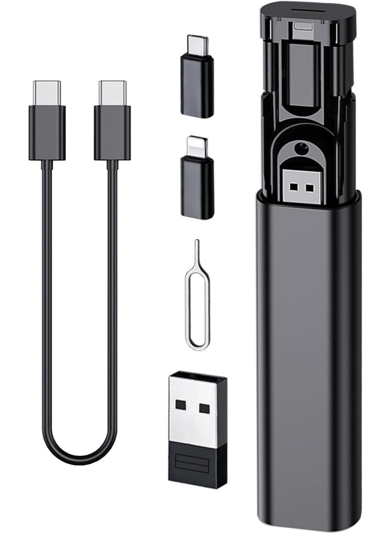 مجموعة كابلات محول الشحن متعددة USB ، USB C إلى مربع محول البرق ، مجموعة التحويل USB A نوع C محول البرق الصغير ، 60W الشحن ونقل البيانات كيت كابلات سيم علبة طرد أداة فتحات - Image 1