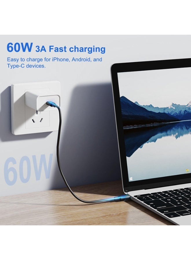 مجموعة كابلات محول الشحن متعددة USB ، USB C إلى مربع محول البرق ، مجموعة التحويل USB A نوع C محول البرق الصغير ، 60W الشحن ونقل البيانات كيت كابلات سيم علبة طرد أداة فتحات - Image 3