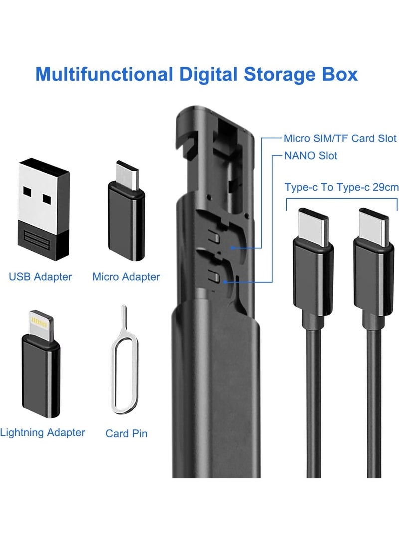 مجموعة كابلات محول الشحن متعددة USB ، USB C إلى مربع محول البرق ، مجموعة التحويل USB A نوع C محول البرق الصغير ، 60W الشحن ونقل البيانات كيت كابلات سيم علبة طرد أداة فتحات - Image 4