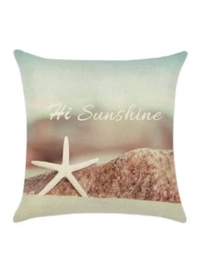 ريشا هوم Pack of 4 Beach Printed Cushion Covers 45x45cm – Cotton Blend Multicolour Decorative Cushion Cover for Sofa & Bedroom - Image 2