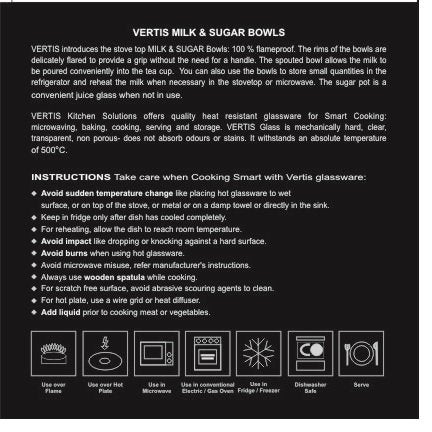 VERTIS VERTIS 3.3 Borosilicate Glass Solid Milk and Sugar Bowls - (0.2L, Clear)  - Image 2