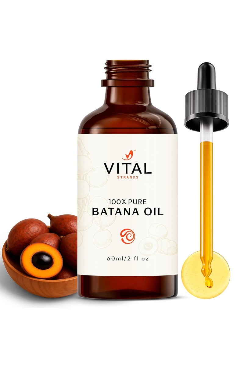 VITAL 100% Organic Batana Oil for Hair Growth - Strengthens Hair, Reduces Breakage, Enhances Shine - Raw and Pure, Non-Greasy - No Silicones, Sulfates, or Parabens - All Hair Types - 60ml - Image 1