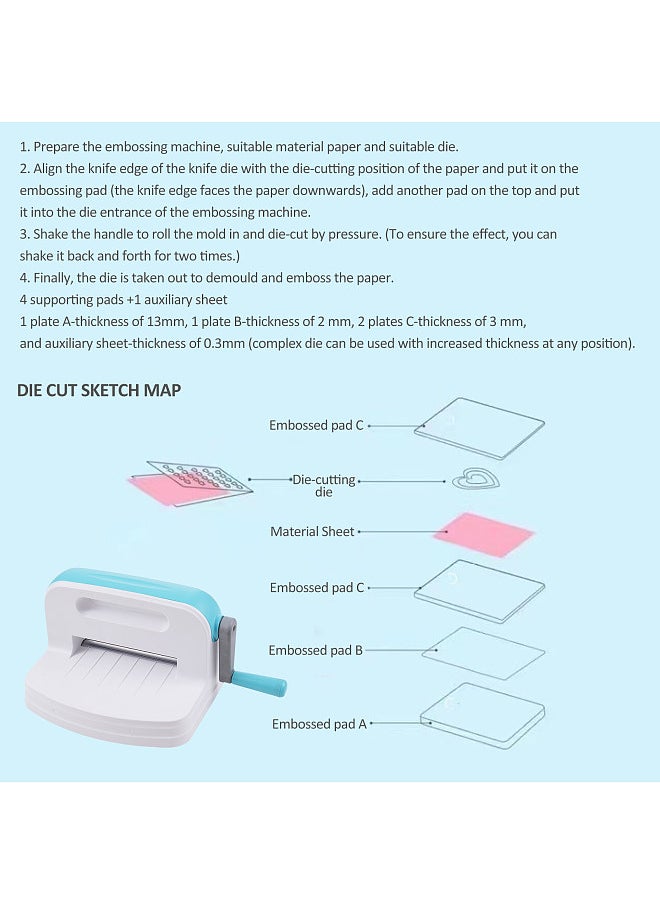 Generic - Manual Die Cutting & Embossing Machine, Portable Cut Machines, Hand DIY Embossing, Cutting Greeting Card Hand Account Making Tool, for Arts & Crafts, Scrapbooking, Card Making and Crafting - Image 1