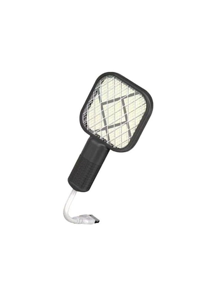 2 in 1 mosquito swatter with UV light. Can be placed on a stand or handheld. Charged via USB cable. - Image 4