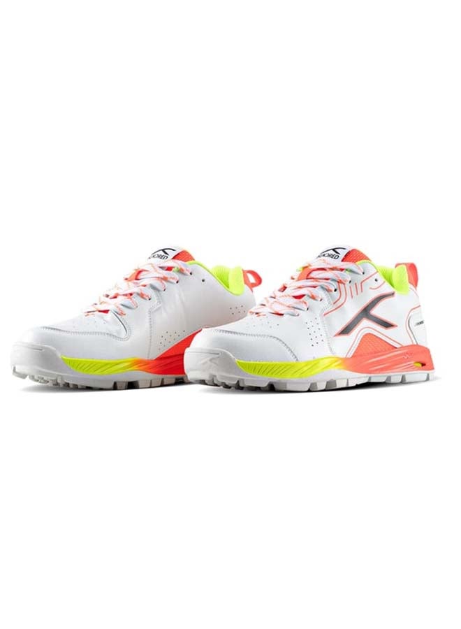 HUNDRED Pitch Force Limited Edition Cricket Shoes - White/Orange/Lime Green - Image 2