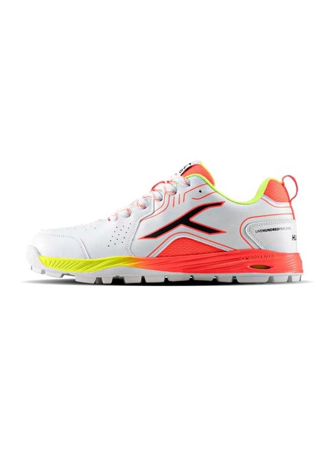 HUNDRED Pitch Force Limited Edition Cricket Shoes - White/Orange/Lime Green - Image 1
