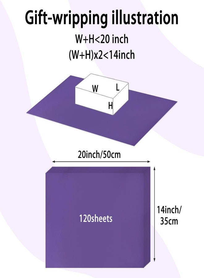 Laidans 120 Sheets 20"X14" Purple Tissue Paper for Gift Bags Wrapping, Art Tissue Paper Bulk for Weddings Birthday Party Crafts Decoration - Image 2