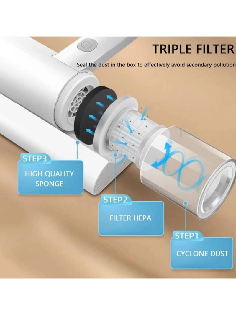 Excefore Dust Mite Cleaner, Handheld Cordless Cleaning Tool With UV Light For Bed, Sofa, Carpet Cleaning Handheld Vacuum Cleaner,Handheld Carpet Cleaner,Mattress Vacuum Cleaner,Dust Detective - Image 2