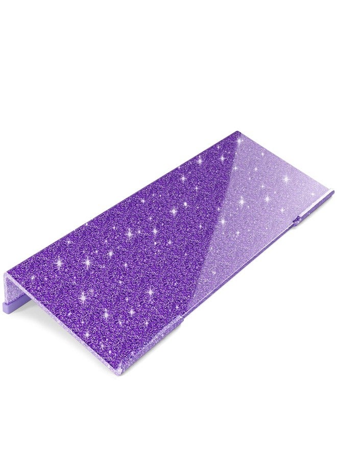 Rulyyo Ergonomic Computer Keyboard Stand - 17 Inch Glitter Purple Acrylic Keyboard Riser for Desk Tilted Keyboard Holder Tray with Non-Slip Strip for Home Office Easy Typing & Working - Image 1