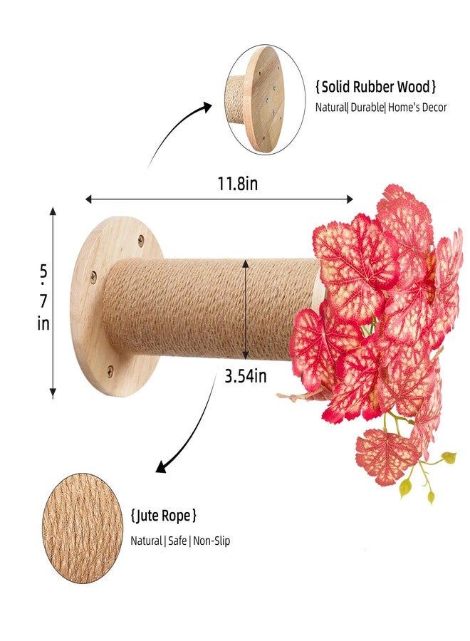 Meowoou 2PCS Cat Wall Shelves, 11.8 Inch Steps, Cats Wall Furniture Stairs for Wall-Mounted with Jute Scratching Cats Shelf for Most Kitten, Large Cat Indoor for Climbing, Scratch - Image 2