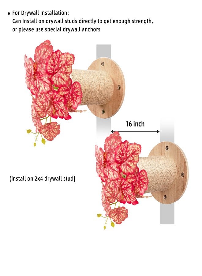 Meowoou 2PCS Cat Wall Shelves, 11.8 Inch Steps, Cats Wall Furniture Stairs for Wall-Mounted with Jute Scratching Cats Shelf for Most Kitten, Large Cat Indoor for Climbing, Scratch - Image 4