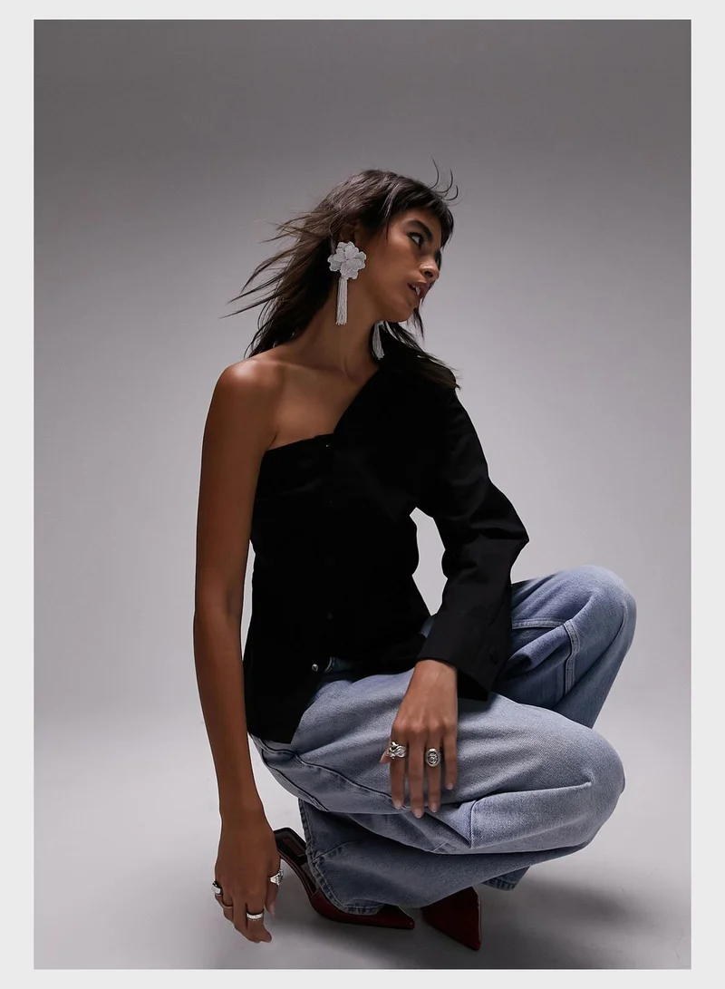 TOPSHOP One Shoulder Shirt