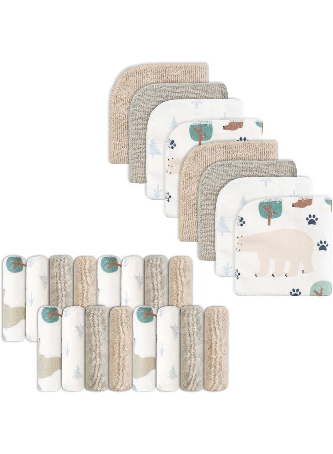 Softan Baby Washcloths, 24Pack Baby Wash Cloths Extra Soft & Ultra Absorbent - Image 1