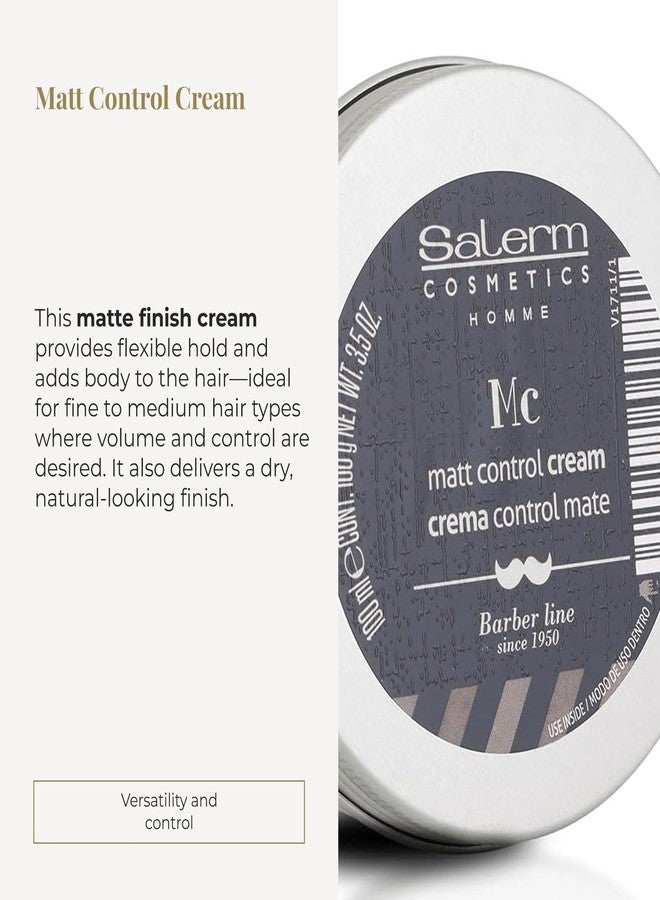 SALERM - Men's Hair Wax - Homme Barber Line - 100 ml - Matte Styling Cream - for Fine or Medium Hair - Elastic Hold - Adds Softness and Volume - Image 2