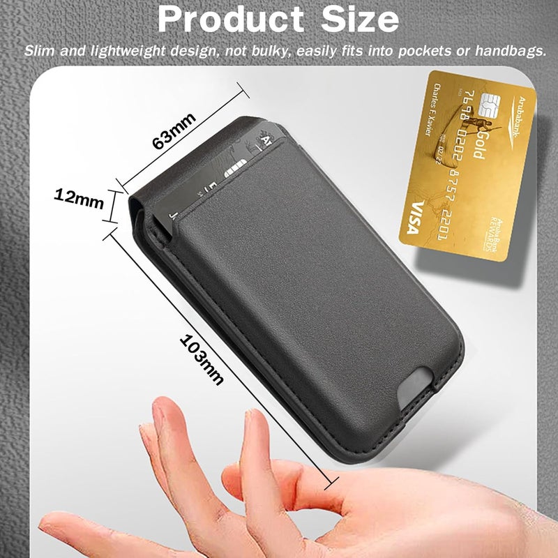 Fresilkora محفظة مغناطيسية، حامل بطاقات مغناطيسي لـ iPhone، محفظة حامل بطاقات Magsafe قوية، محفظة هاتف مغناطيسية، محفظة مغناطيسية رفيعة لغطاء الهاتف لسلسلة iPhone 17/16/15/14/13/12 Pro/Pro Max/Plus - Image 2