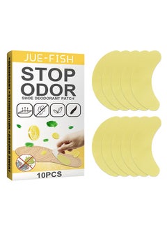 JUE-FISH Pack of 10 - Shoe Deodorizing Sticker, Freshness Comfortable Long-Lasting Foot Odor Eliminator, Ultra Thin Breathable Shoe Odor Eliminator Patch  - Image 1