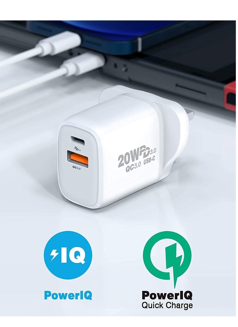 ELTRAZONE 18W USB Fast Wall Charger Adapter Compatible with Apple iPhone 12/Pro/Max/Mini/SE/11/X XS, iPad Air/Pro, Galaxy S20/Note20/10, HUAWEI P40 White  - Image 4