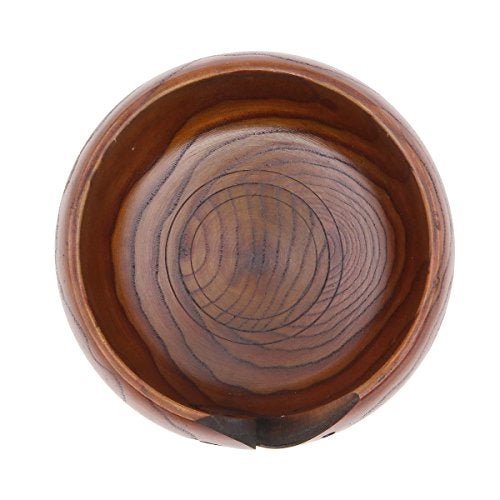 Apol Handmade Wooden Yarn Bowl Round Shape 5.5×3.2 inch Wool Holder Organizer for Knitting Crochet - Image 3