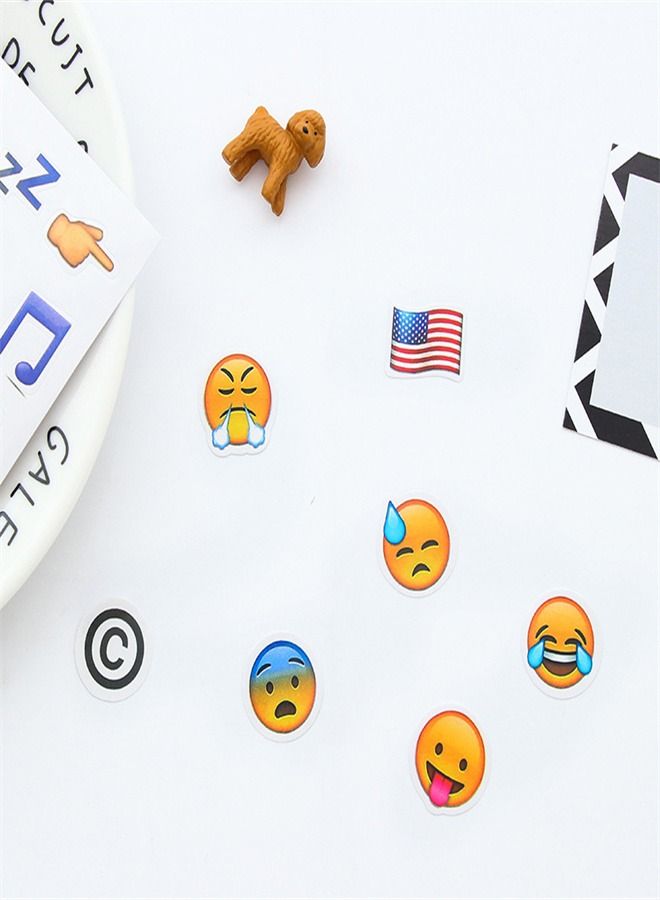 كول بيبي مجموعة ملصقات صغيرة لدفتر القصاصات بتصميم وجوه تعبيرية مبتسمة صغيرة مكونة من 4 ورقات 192 - Image 3