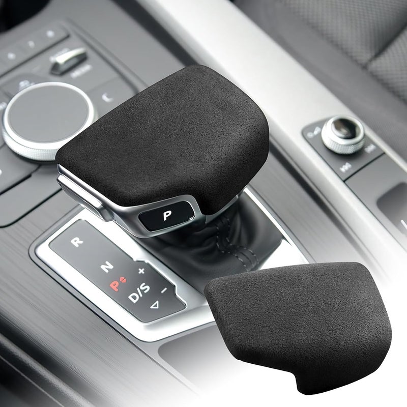 FDAIUN alcantarn Style Car Center Gear Shift Head Cover Trim for Audi A4 S4 A5 S5 2017-2022 Q5 SQ5 2018-2022 RS5 2019-2022 Q7 2016-2022 Auto Accessories (Black) - Image 1