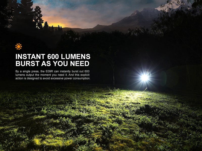 Fenix E09R EDC Flashlight, 600 Lumen USB-C Rechargeable, with LumenTac Organizer - Image 5