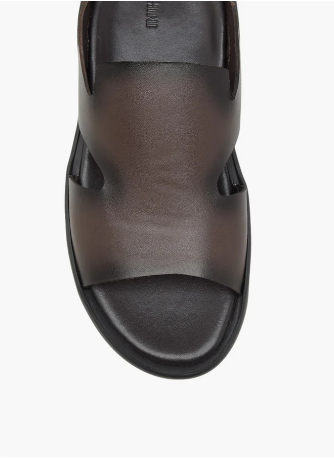 DUCHINI Men's Solid Slip-On Sandals