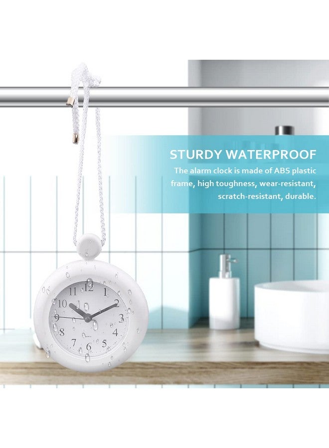 LVOERTUIG Waterproof Bathroom Shower Clock,Mute Bathroom Clock with a Lanyard and Ring Base Stand,Integrated Design Digital Shower Clock,Analog Quartz Clock Hanging Stand Dual Purpose (White) - Image 4