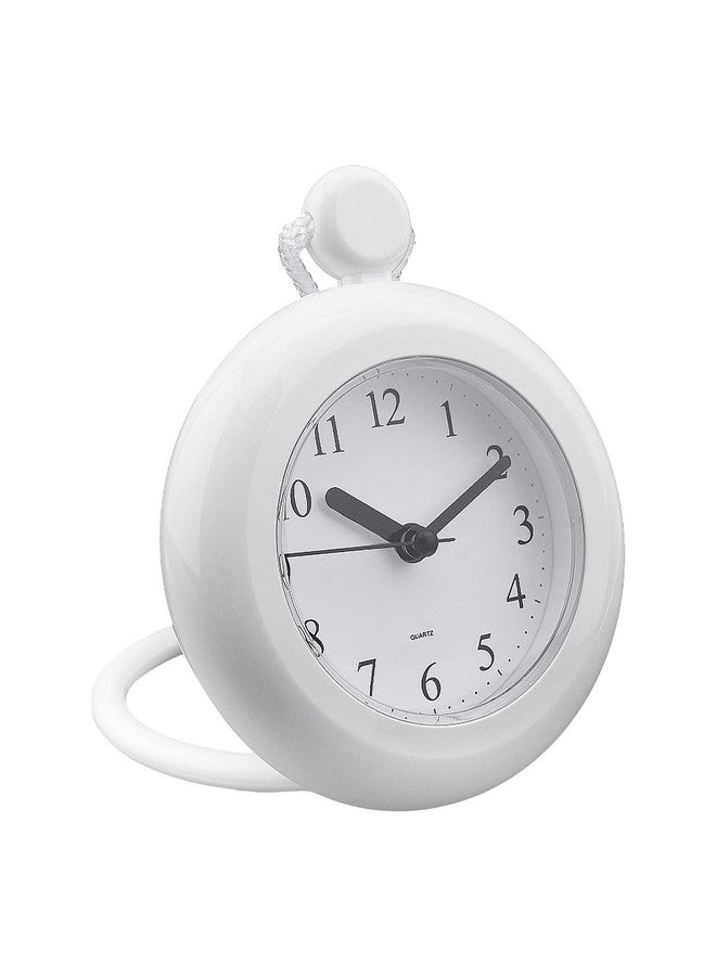 LVOERTUIG Waterproof Bathroom Shower Clock,Mute Bathroom Clock with a Lanyard and Ring Base Stand,Integrated Design Digital Shower Clock,Analog Quartz Clock Hanging Stand Dual Purpose (White) - Image 3
