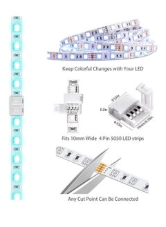 Generic 40pcs 10mm 4Pin LED Strip Connector Wire 5050 RGB 12 Pack Gapless 6 Corner Connectors for Multicolor Strip 5V 24V 20W Wire Clip 2 Opening Tool  - Image 4