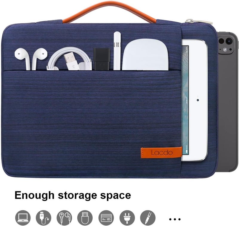 Lacdo 360° Protective Tablet Sleeve Case for 13-inch New iPad Pro M5 M4 2025-2024, 13 inch New iPad Air M3 M2 2025-2024, 12.9" iPad Pro 6 5 4 3 with Magic Keyboard Folio, Tablet Case Bag, Blue - Image 2