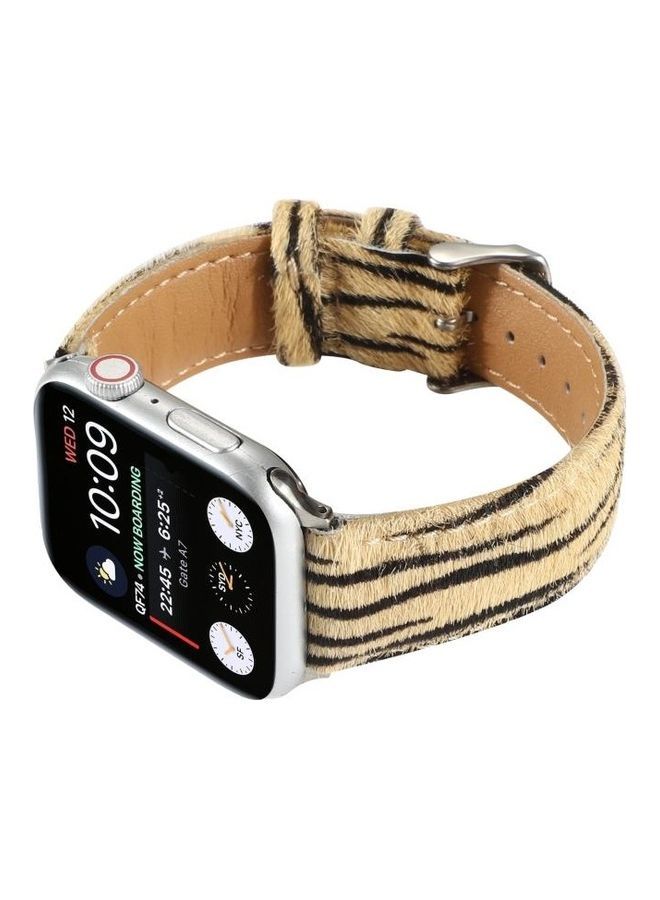 NIBEMINENT Horsehair Fluffy Leopard Print Strap For Apple Watch Series 7 41mm/6 & SE 5 4 40mm/3 2 1 38mm Multicolour - Image 5