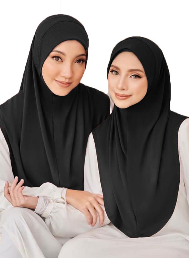 Take Two Black Solid Hijab - Image 2