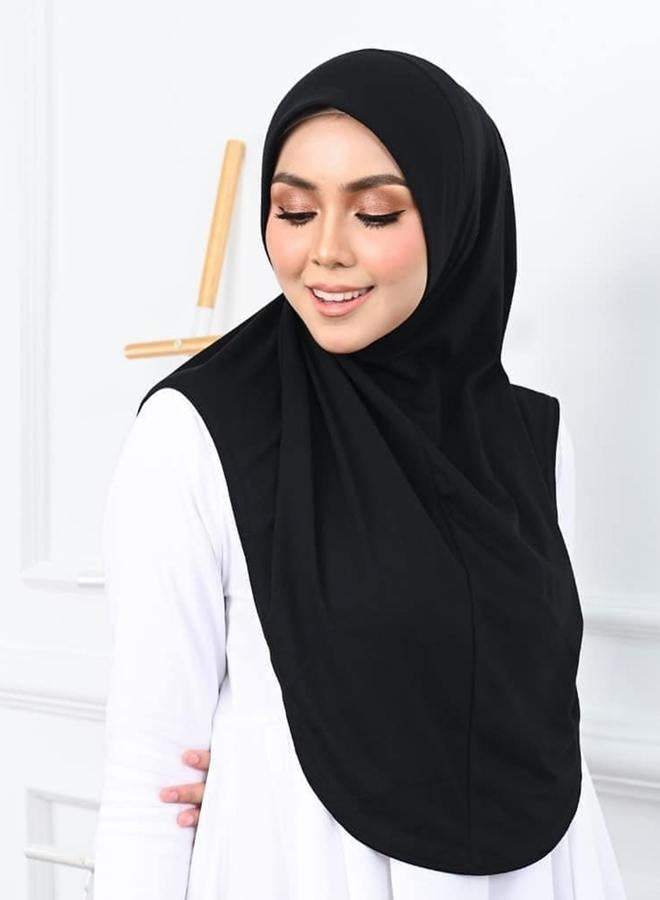 Take Two Black Solid Hijab - Image 1
