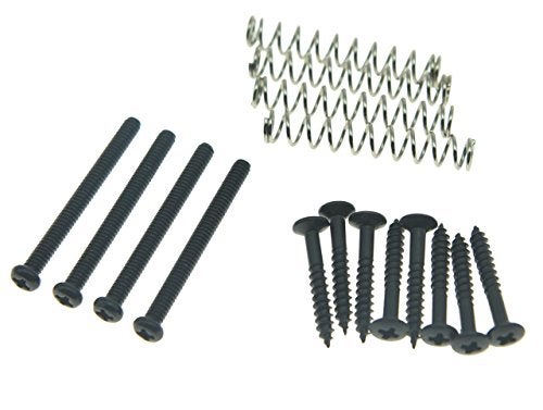 KAISH American Thread Humbucker Pickup Height Screws Humbucker Pickup Ring Pickup Surround Frame Mounting Screws Springs for USA thread pickups Black - Image 1