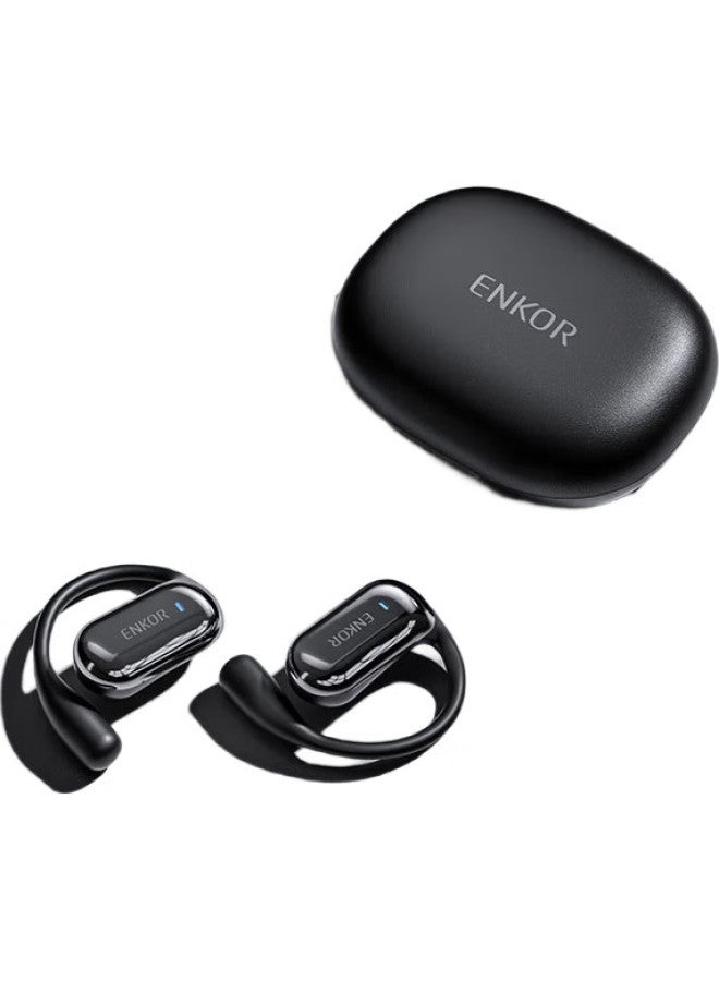 ENKOR Open-Style Bluetooth Headphones, Bone Conduction Concept, Ear-Hook Style, True Wireless, Not In-Ear, For Sports, Running, Cycling, Gaming, Noise Reduction, Ear Clips, Suitable For Apple, Xiaomi, Huawei - Image 2